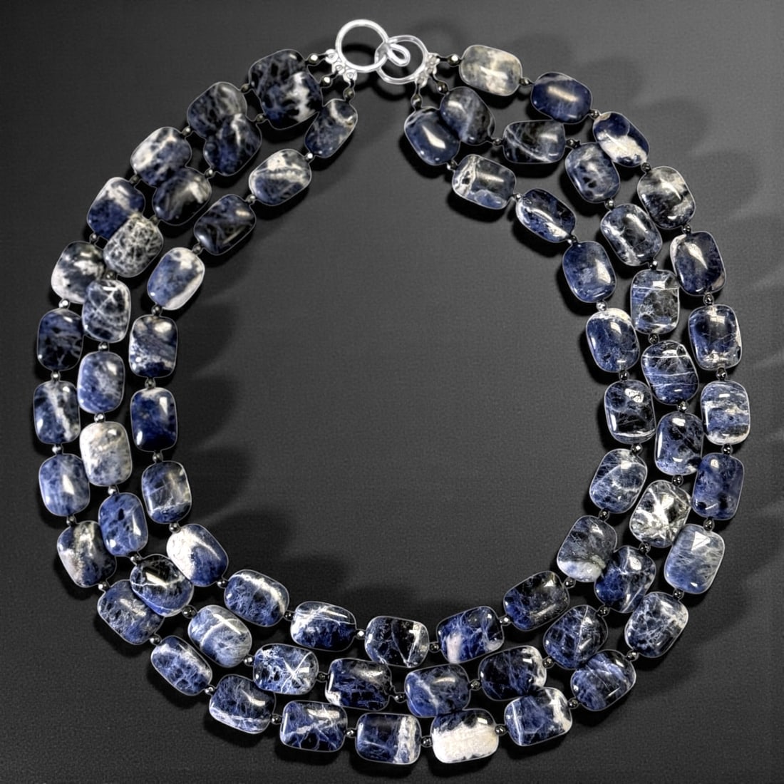 Multi Strand Genuine Sodalite & Hematite Layered Necklace (1 of 2)