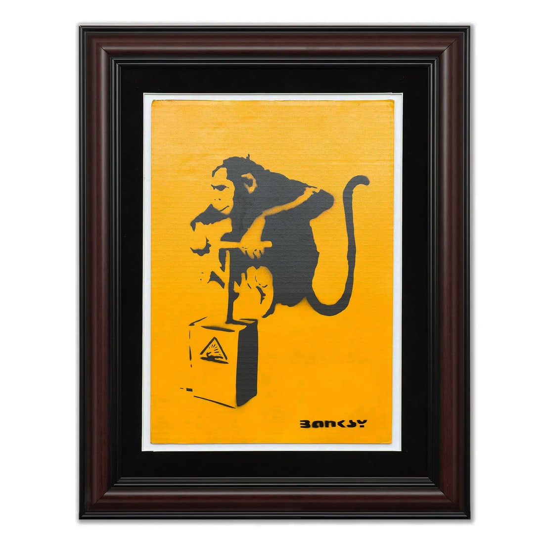 Banksy – “Monkey Detonator” on Cardboard