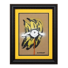 Banksy – “Banana Bomb” Mixed Media on Cardboard