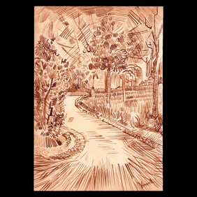 Vincent van Gogh – Ink Drawing on Paper (after)