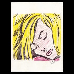 Roy Lichtenstein Mixed Media Drawing (after)