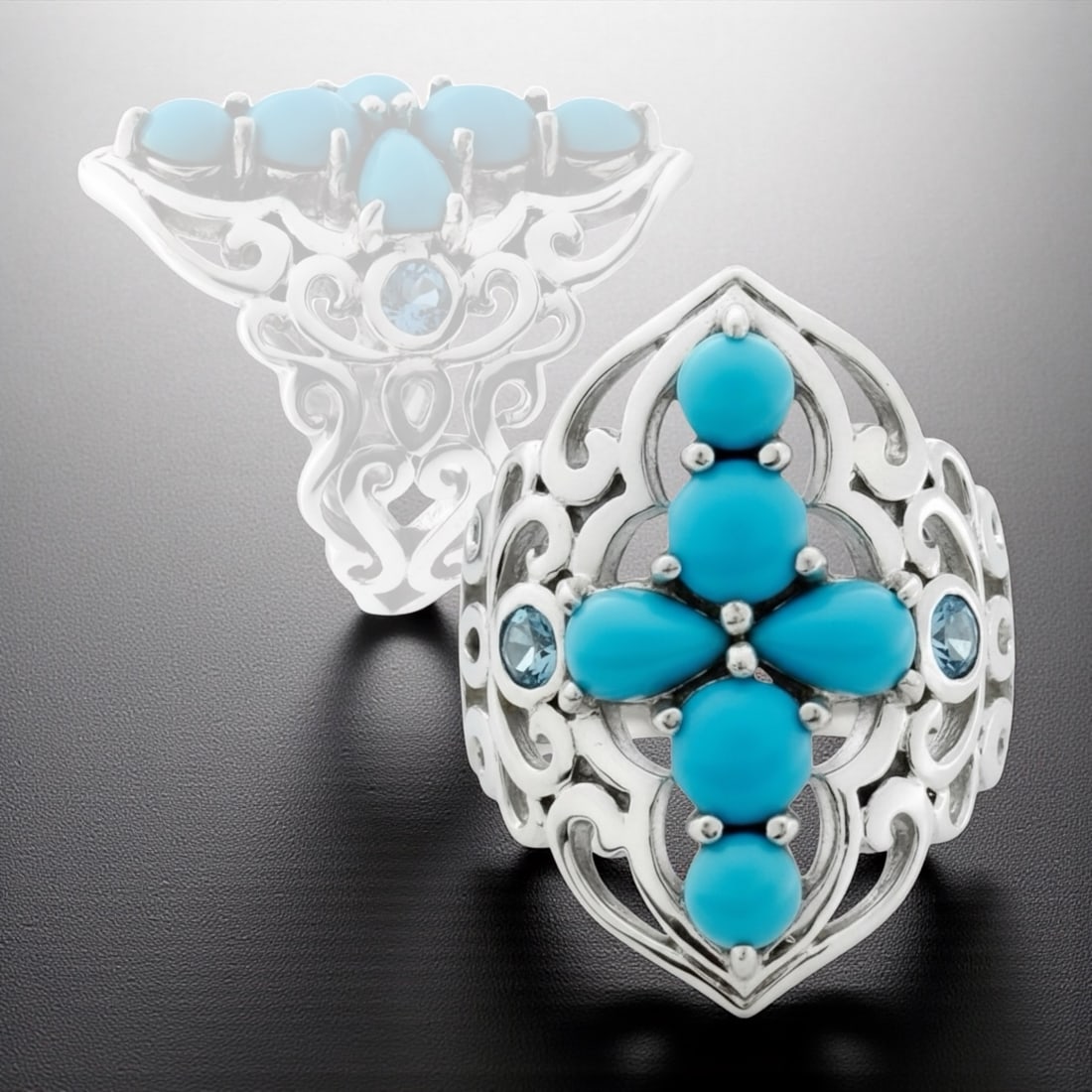 Southwest Sleeping Beauty Turquoise Sterling Silver Ring SZ 7 (1 of 2)