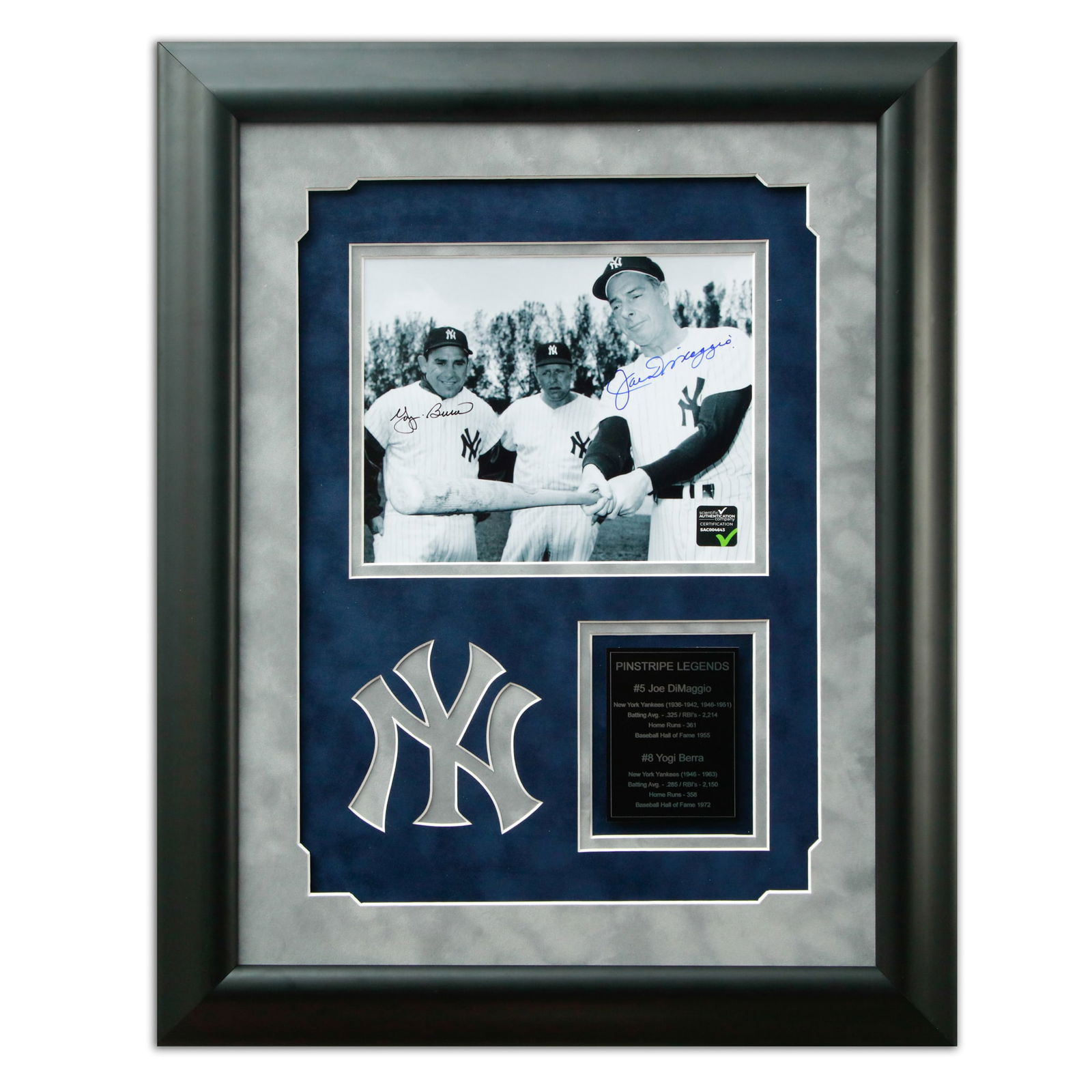 Joe DiMaggio & Yogi Berra New York Yankees Hall of Famers (1 of 6)