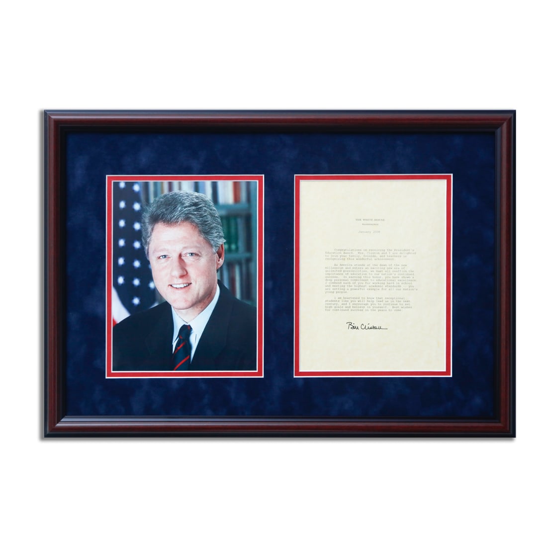 Bill Clinton Signed President's Education Award Letter (1 of 3)
