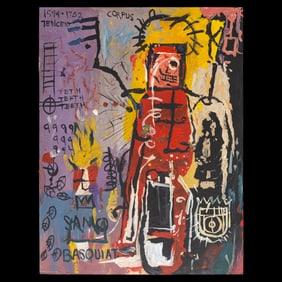 Jean-Michel Basquiat — Untitled Painting on Board (Estate Tag, 1981) (after)