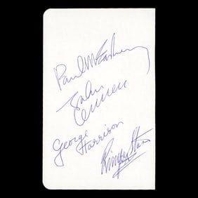 Forensically Authenticated Beatles Signed Document Cut