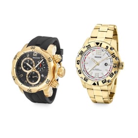 Set of 2 Magnum Men’s Gold-Tone Sport Watches