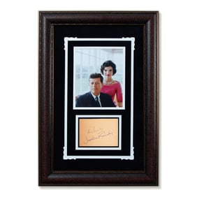 Forensically Authenticated John F. Kennedy & Jacqueline Kennedy Signed Document Cut