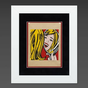 Roy Lichtenstein – Mixed Media Painting on Brown Paper