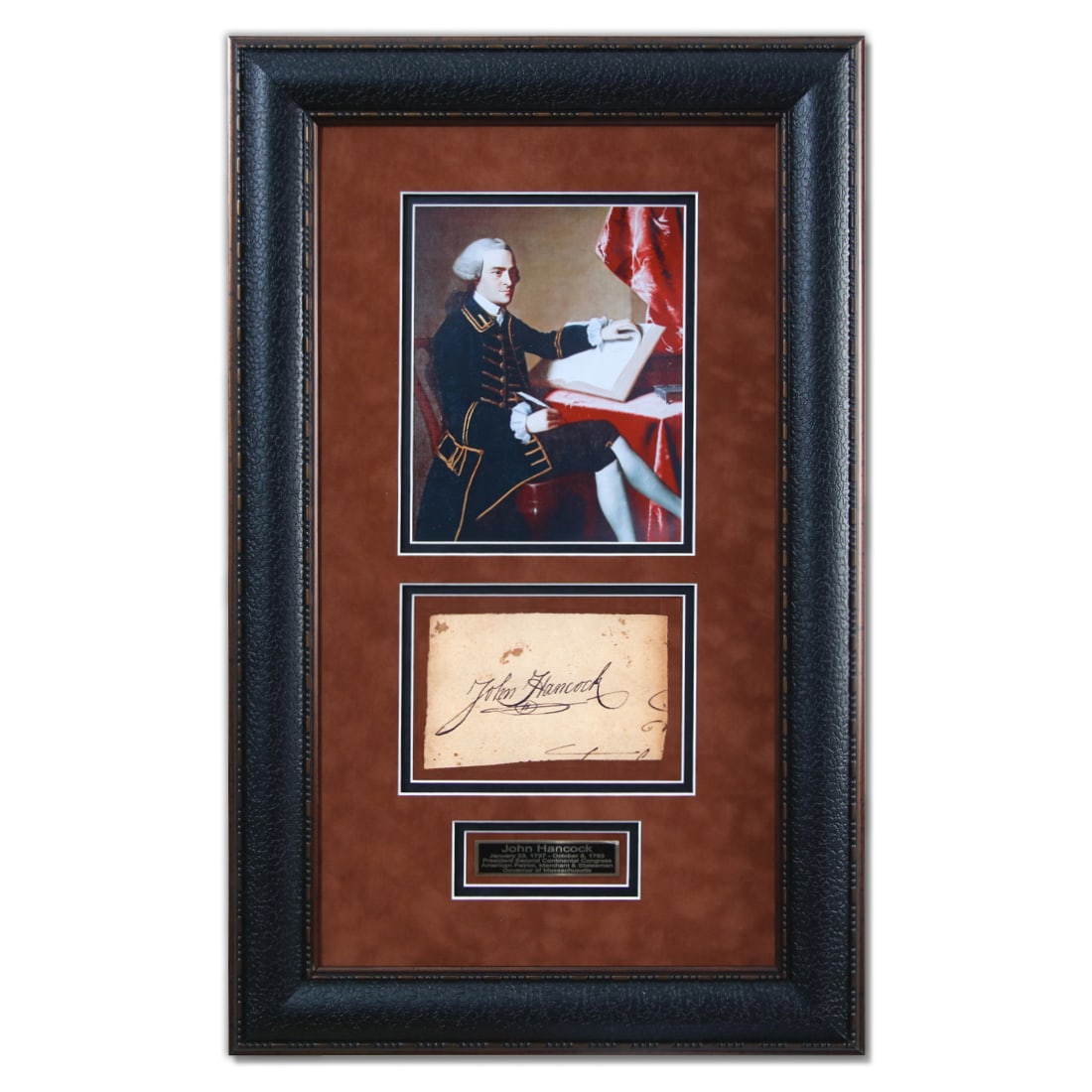 Forensically Authenticated John Hancock Signed Document Cut (1 of 3)