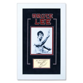 Forensically Authenticated Bruce Lee Signed & Inscribed Document Cut with Doodle (“Kato??)