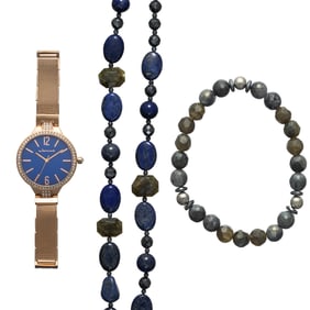 Women’s 3-Piece Blue Gemstone Fashion Set