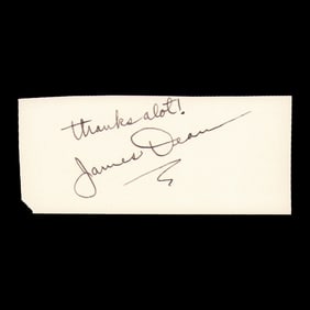 Forensically Authenticated James Dean Signed & Inscribed Document Cut