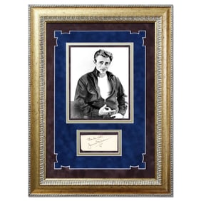 Forensically Authenticated James Dean Signed & Inscribed Document Cut