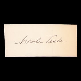 Forensically Authenticated Nikola Tesla Signed Document Cut
