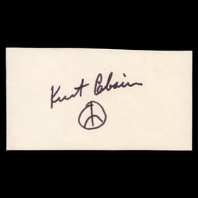 Forensically Authenticated Kurt Cobain Signed Document Cut