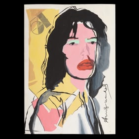 Andy Warhol – Painting on Paper (Mick Jagger Portrait with Studio 54 Stamp)