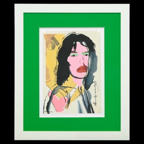 Andy Warhol – Painting on Paper (Mick Jagger Portrait with Studio 54 Stamp)