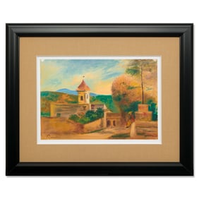 Pierre-Auguste Renoir – Mixed Media on Paper (Landscape with Figure)