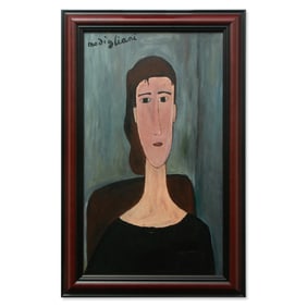 Amedeo Modigliani Portrait of a Woman with Black Blouse (After)