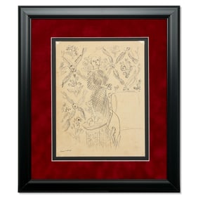 Henri Matisse – Ink Drawing on Paper (Interior with Seated Woman)