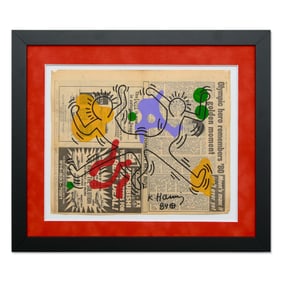 Keith Haring – Marker Drawing on New York Post Page (February 2, 1984)