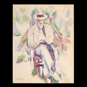 Paul Cézanne – Mixed Media on Paper (Portrait of a Seated Man)