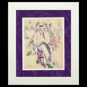 Paul Cézanne – Mixed Media on Paper (Portrait of a Seated Man)