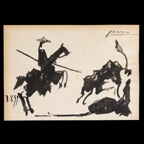 Pablo Picasso – Painting on Paper (Picador y el Matador) – 1959