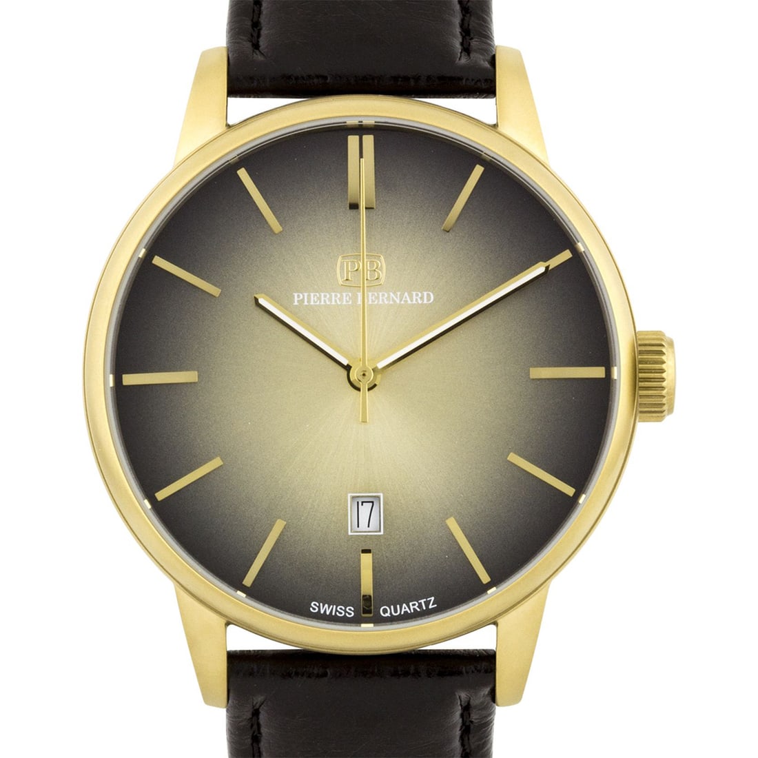 Pierre Bernard Men’s Swiss Quartz Watch – 42mm Classic Design: This refined timepiece from Pierre Bernard showcases Swiss precision with a Ronda 515 movement in a 42mm stainless steel case. Features include a visible date window, luminescent hands, screw-down cro