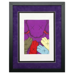 KAWS — Painting on Paper with Companion & Sesame Street Motifs