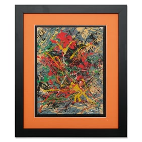 Jackson Pollock – Painting on Paper (Drip and Splatter Composition)