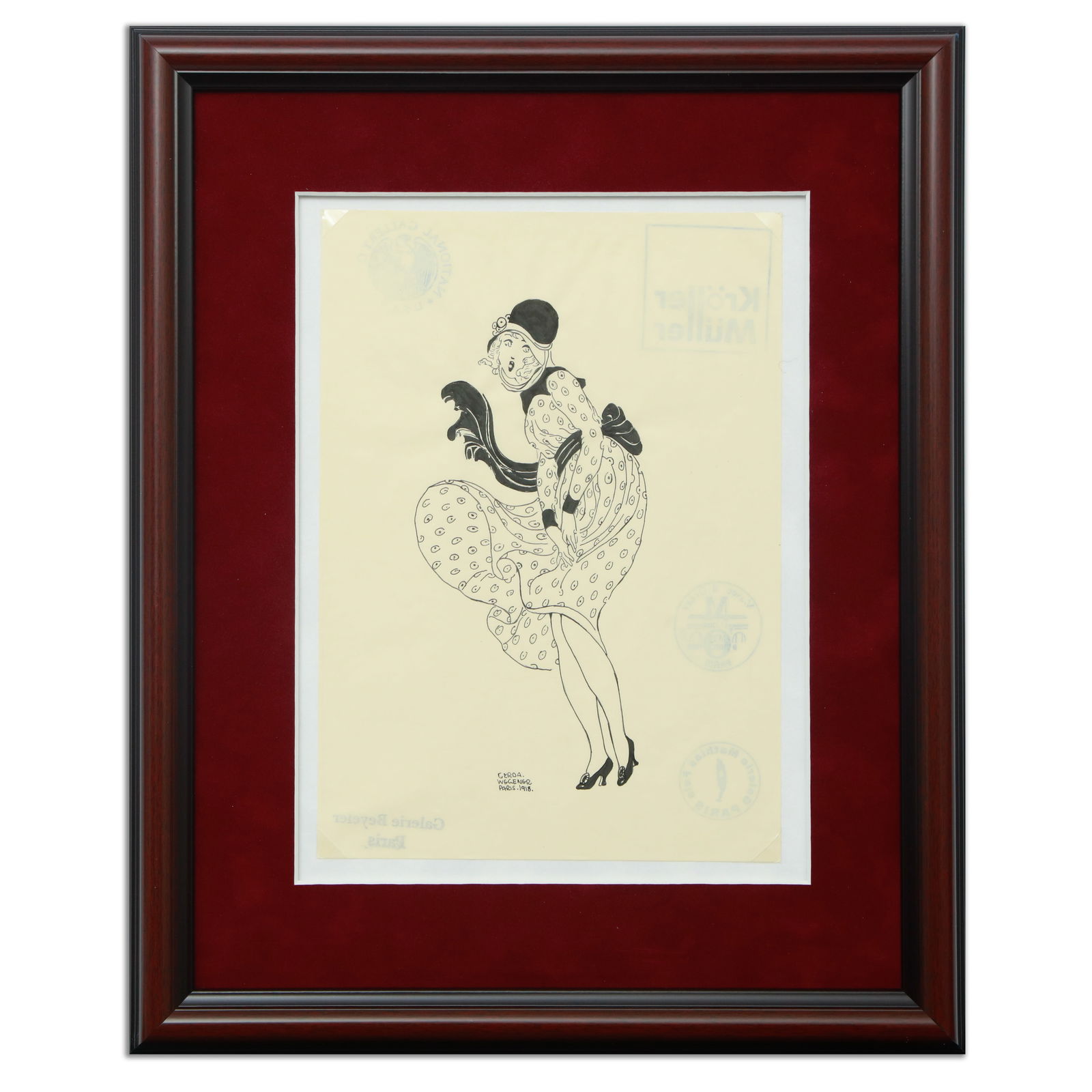 Gerda Wegener "Paris 1918" Fashion Illustration Mixed Media on Paper (1 of 9)