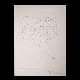 Tamara de Lempicka – Embossed Pressing (Autoportrait / Tamara in Green Bugatti) –