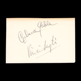 Clark Gable & Vivien Leigh Dual-Signed Document Cut, Forensically Authenticated