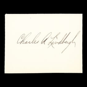 Charles A. Lindbergh Signed Document Cut, Forensically Authenticated