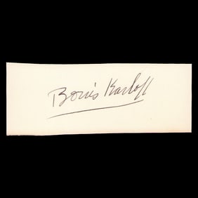 Boris Karloff (William Henry Pratt) Document Cut Signature, Forensically Authenticated