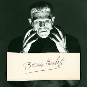 Boris Karloff (William Henry Pratt) Document Cut Signature, Forensically Authenticated