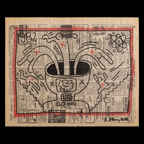Keith Haring New York Post Drawing (1982)