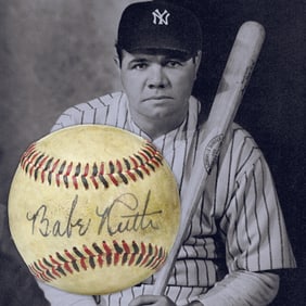 Babe Ruth Signed Reach Baseball, Forensically Authenticated