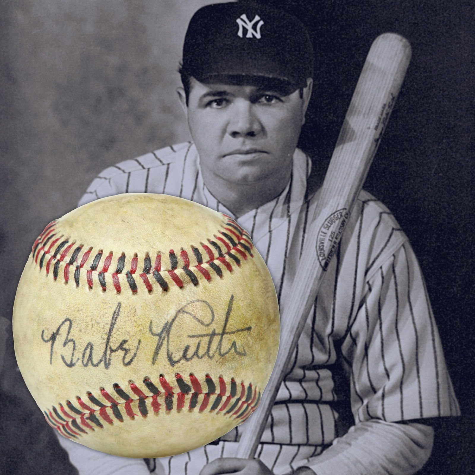 Babe Ruth Signed Reach Baseball, Forensically Authenticated (1 of 7)