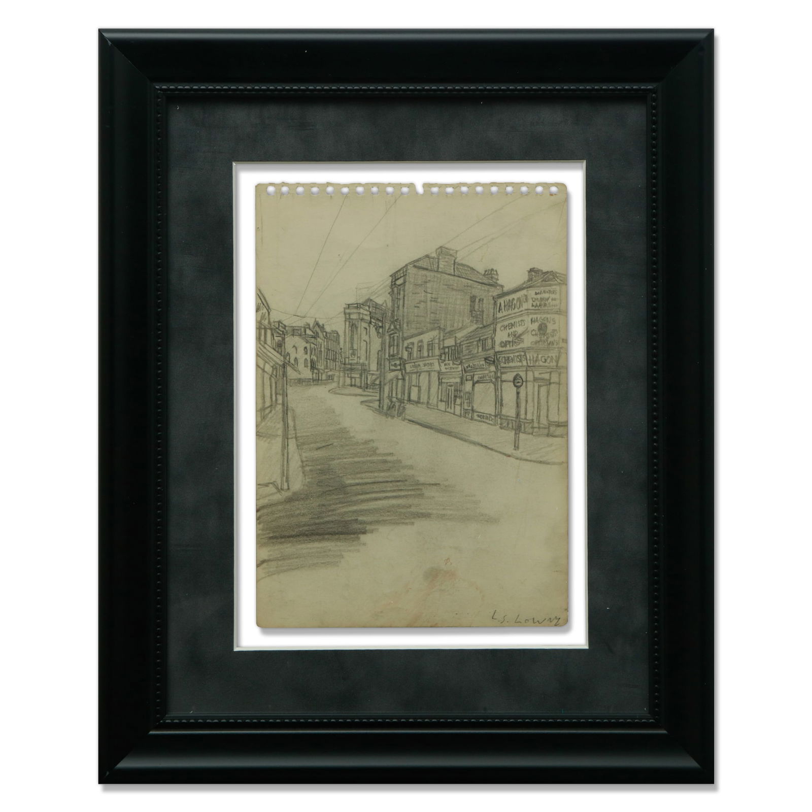 L.S. Lowry Double-Sided Sketchbook Page, "Industrial and Urban Chronicles" (1 of 17)