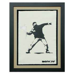 Banksy, "Love Is In The Air (Flower Thrower)"