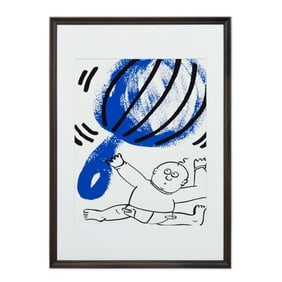 Keith Haring, "The Story of Red and Blue" (1990) – Signed & Dated Lithograph