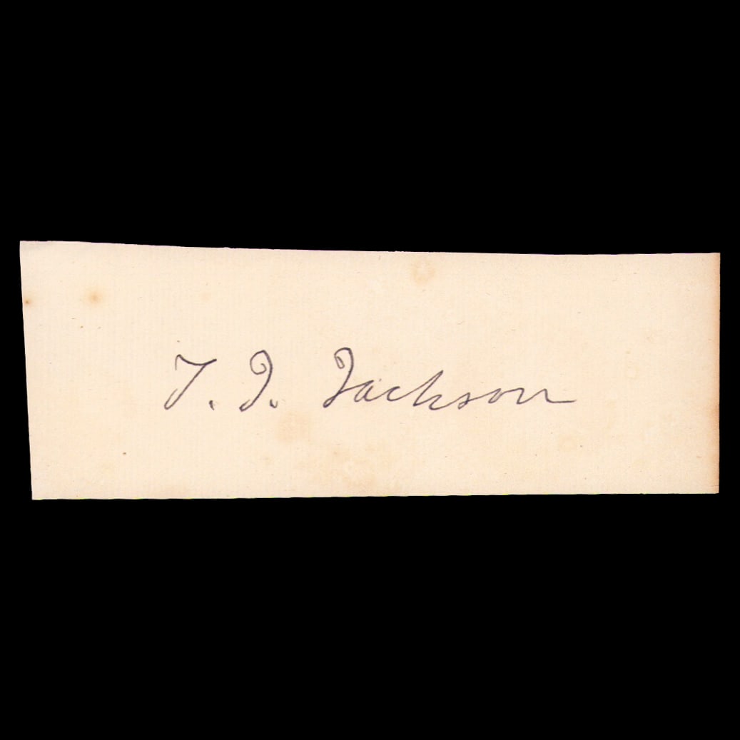 T.J. “Stonewall” Jackson Document Cut Signature, Forensically Authenticated (1 of 5)