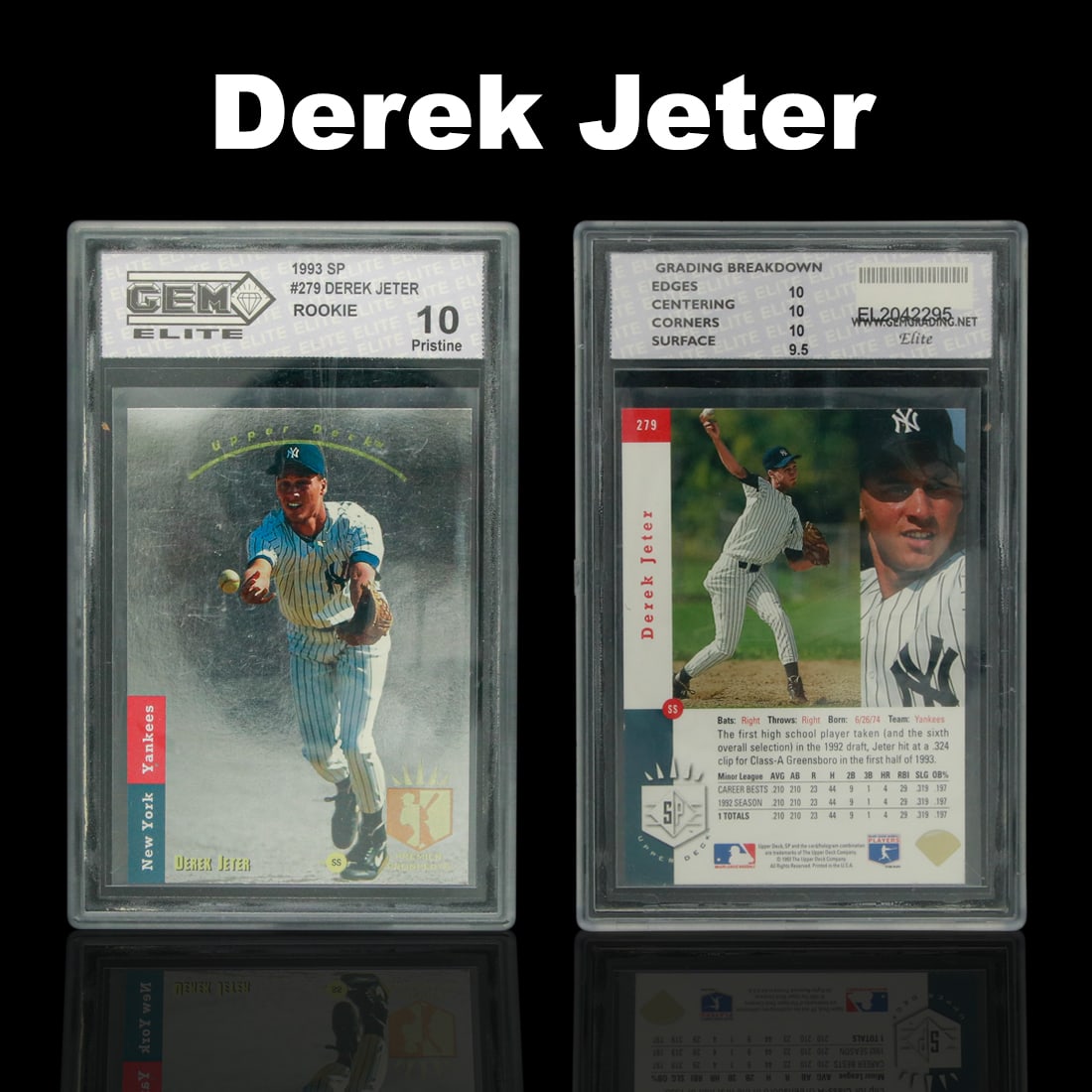 1993 Upper Deck SP Derek Jeter Rookie #279 – GEM Elite Pristine 10 (1 of 3)
