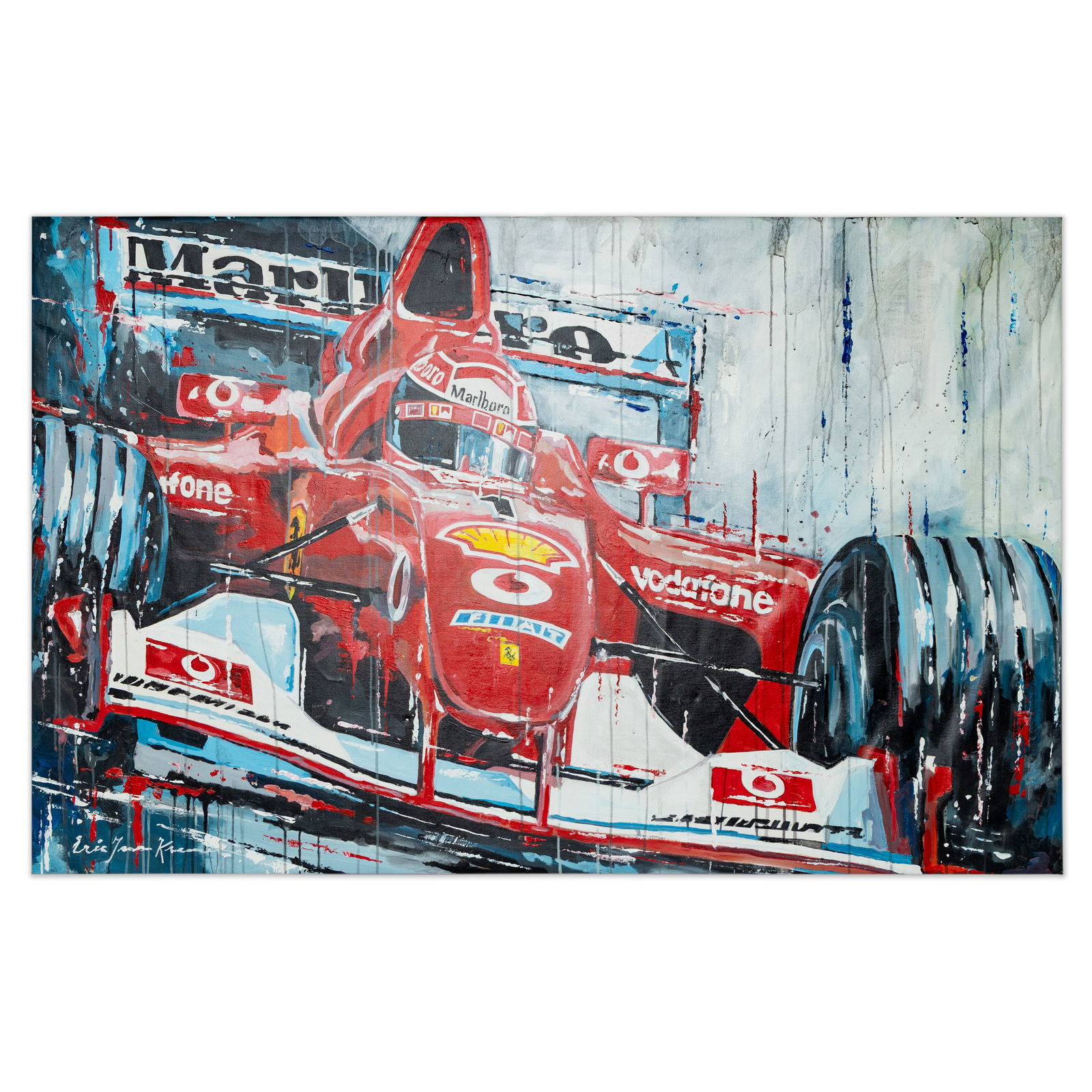 Eric Jan Kremer Original Acrylic on Canvas Ferrari Formula 1 – Michael Schumacher in Motion c. (1 of 6)