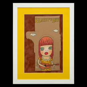Yoshitomo Nara Painted Double-Sided Work on Cardboard, “Alessi’s Ark” (after)