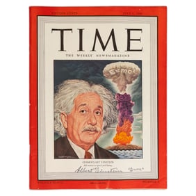Albert Einstein Signed Time Magazine
