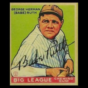 1933 Goudey 'Big League Chewing Gum' Babe Ruth – No. 181